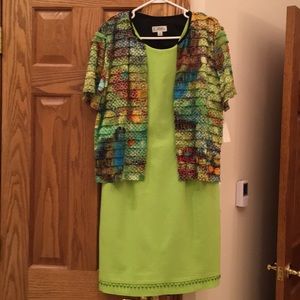 Green sleeveless dress with jacket